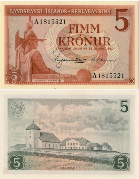 Iceland 5 Kronur  P37 Unc