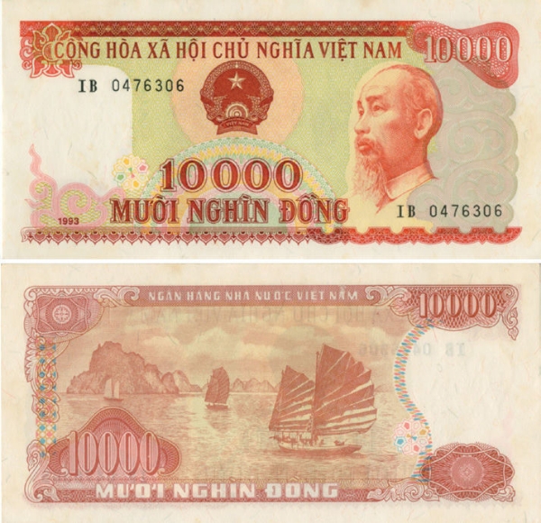 Vietnam 10,000 Dong 1993 P115 Slight toning  Unc