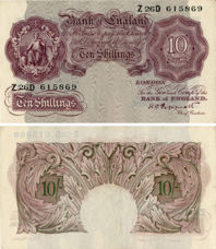 Mauve 10 Bob Z-D prefix Very Fine