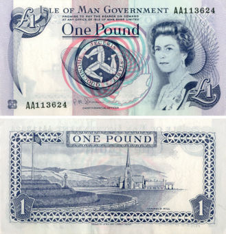 IOM £1 Shimmin AA prefix Unc 