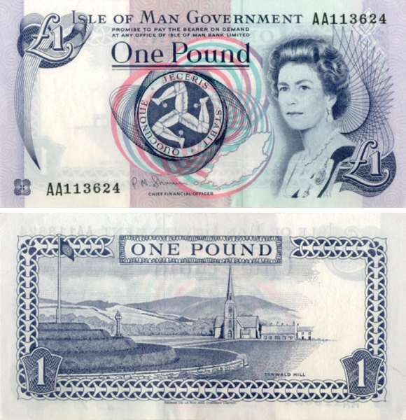 IOM £1 Shimmin AA prefix Unc 