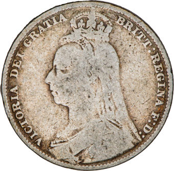 Victoria, Shilling, 1892 Large Head, Very Good_obv
