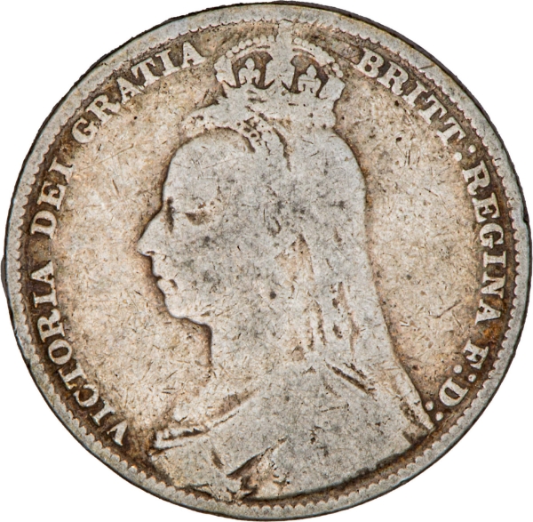 Victoria, Shilling, 1892 Large Head, Very Good_obv