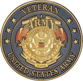 United States Army Veteran, multi coloured seal of the army_rev