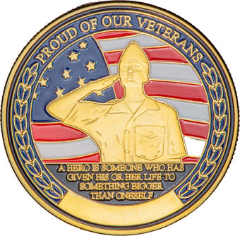 Proud of our Veterans, soldier saluting / soldiers in combat_obv