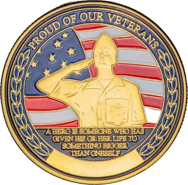 Proud of our Veterans, soldier saluting / soldiers in combat_obv
