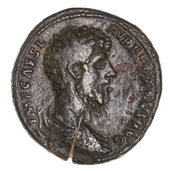 Lucius Verus A.D. 161-169, AE sestertius, Rome-obv