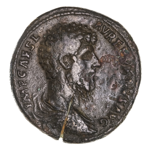 Lucius Verus A.D. 161-169, AE sestertius, Rome-obv