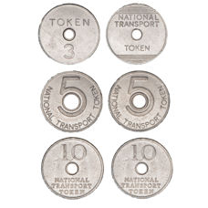 Set of Three National Transport Tokens with Values_main