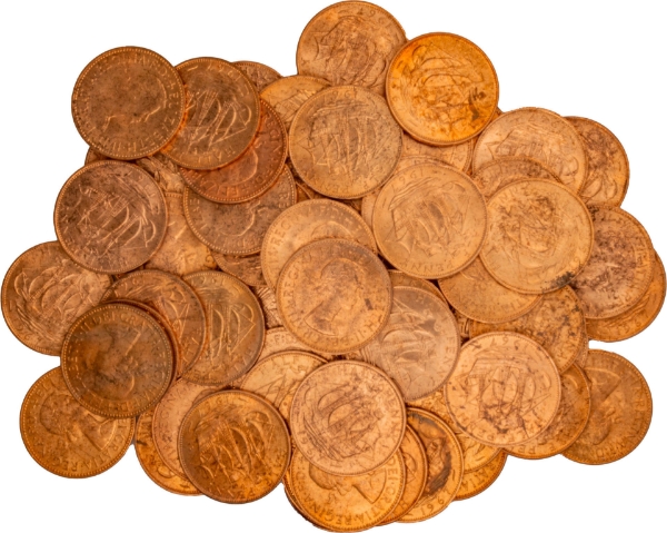 Original Mint Bag Of 1967 Halfpennies BU
