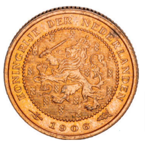 Netherlands, 1/2 Cent, 1906, Choice Brilliant Uncirculated_obv