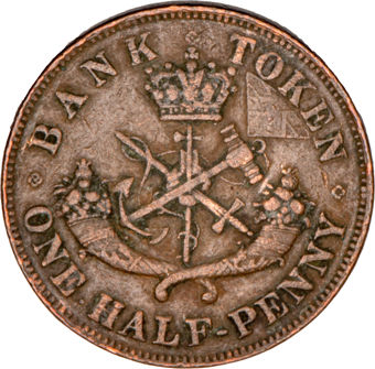 Upper Canada, halfpenny, 1852_obv