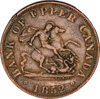 Upper Canada, halfpenny, 1852_rev