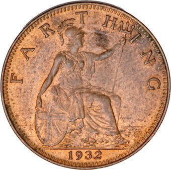 George V Farthing 1932 Uncirculated_rev