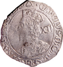Charles I, Shilling, Tower Mint, m.m. Triangle, Ex Messing NEF_obv