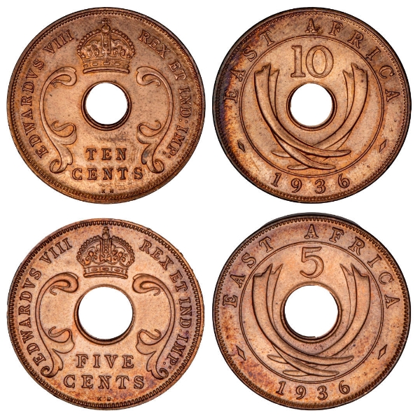 Scarce Edward VIII  East African Coins