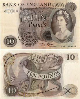 J S Fforde Portrait £10 B316 AU/Unc