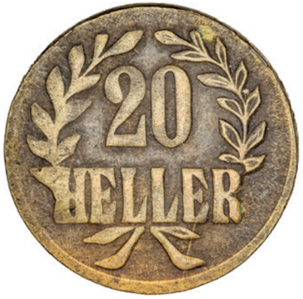 German East Africa Emergency 20 Heller 1916_rev