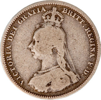 Victoria 1888 Jubilee Head Shilling VG_obv