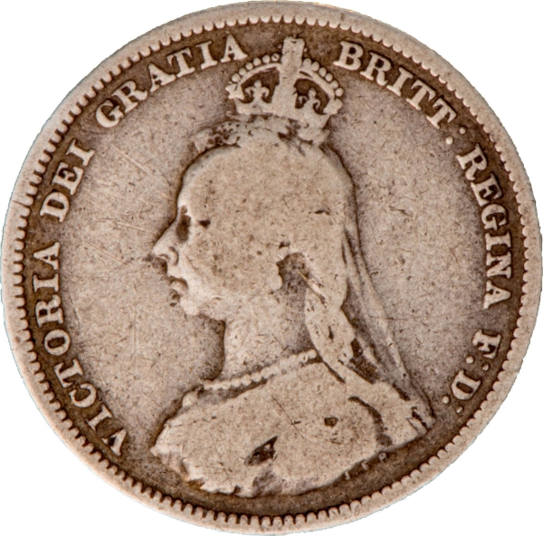 Victoria 1888 Jubilee Head Shilling VG_obv