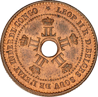 Belgian Congo 1 Cent 1888 BU_obv