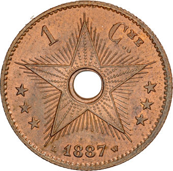 Belgian Congo 1 Cent 1888 BU_rev