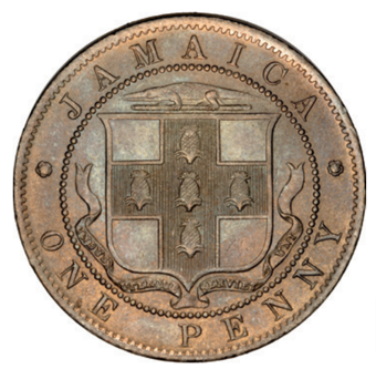 Jamaica, Edward VII, Penny 1910, Brilliant Uncirculated_rev