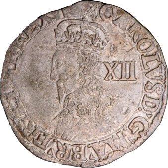 Charles I, Shilling, Tower Mint, m.m. Crown, Ex Messing. Very Fine_obv