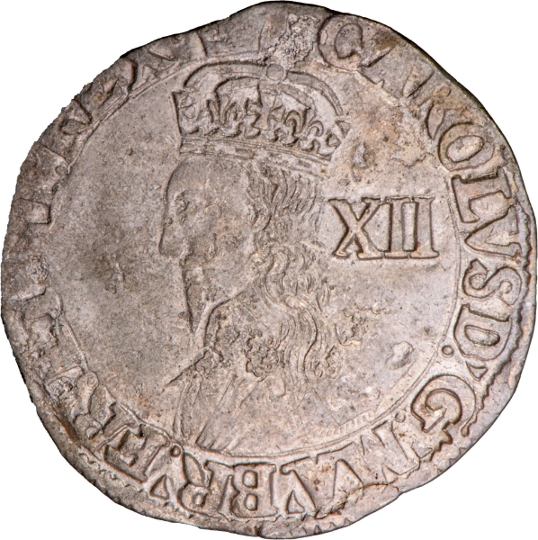 Charles I, Shilling, Tower Mint, m.m. Crown, Ex Messing. Very Fine_obv