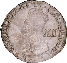 Charles I, Shilling, Tower Mint, m.m. Crown, Ex Messing. Good Very Fine_obv