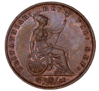 Victoria, Halfpenny, 1853 Young Head, Uncirculated_rev