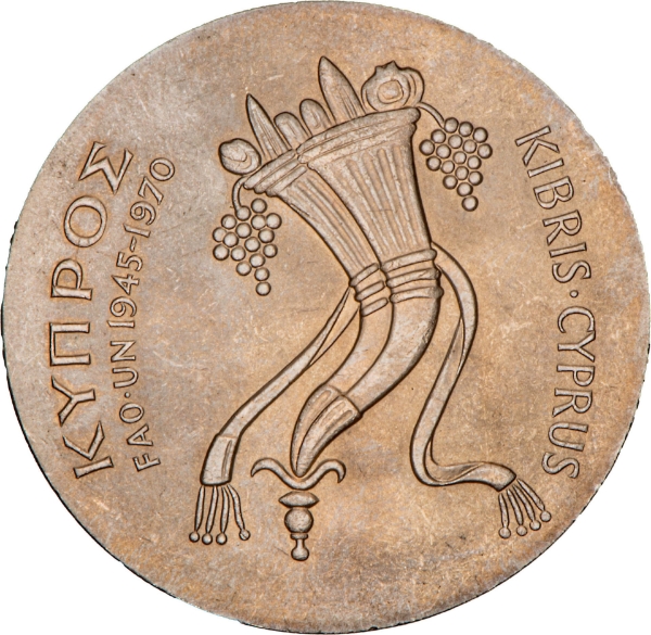 Cyprus, 500 Mil, 1970. FAO Commemorative. Uncirculated_obv