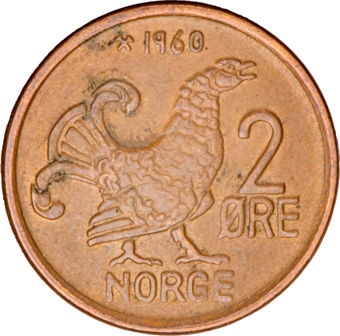 Norway, Olav V, 6-coin Circulated Set_2_ore_rev