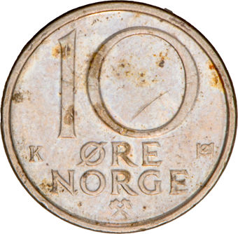Norway, Olav V, 6-coin Circulated Set_10_ore_rev