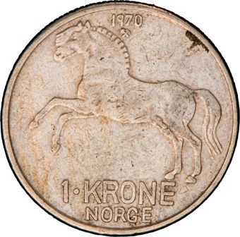 Norway, Olav V, 6-coin Circulated Set_1_krone_rev