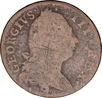 Ireland, George III, Halfpenny 1774-1782. Fair_obv