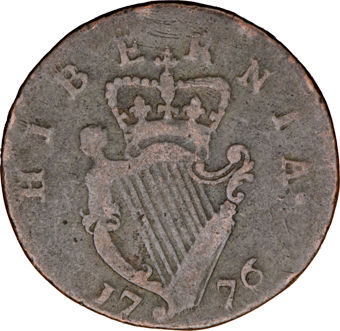 Ireland, George III, Halfpenny 1774-1782. Very Good_rev