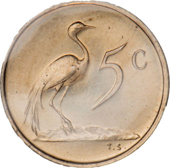 South Africa, 8-coin Mint Set_5_Cent_rev