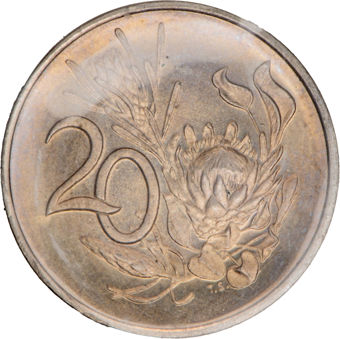 South Africa, 8-coin Mint Set_20_Cent_rev