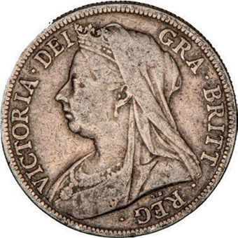 Victoria, Halfcrown, 1896 Old Head, Fine_obv