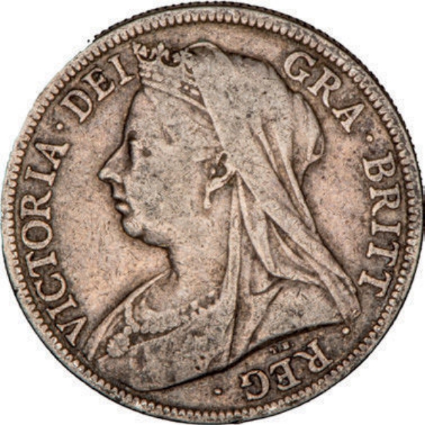 Victoria, Halfcrown, 1896 Old Head, Fine_obv