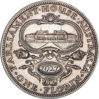 Australia, Florin 1927 Choice Uncirculated_rev