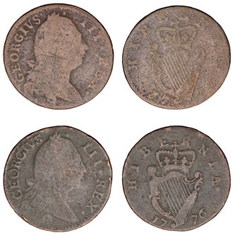 Irish halfpennies from 1774-1782
