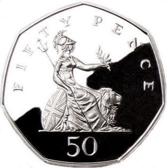 Elizabeth II, Large & Small 1997 50p in Silver Proof FDC_large_rev