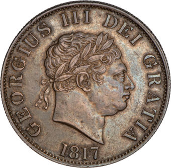 George III, Halfcrown, 1817, Small Head._obv