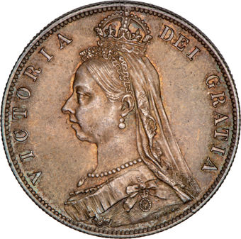 Victoria, Halfcrown, 1889 JH, Uncirculated_obv