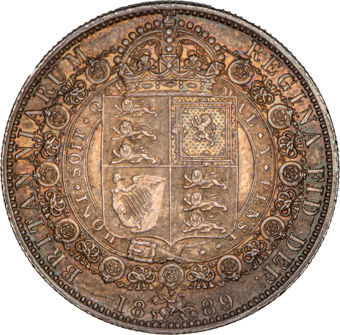 Victoria, Halfcrown, 1889 JH, Uncirculated_rev