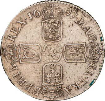 William III, Shilling, 1697, Third bust, Good Very Fine_rev