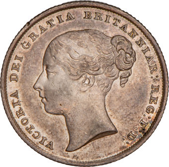 Victoria, Shilling, 1842 YH, Almost Uncirculated_obv