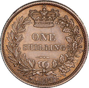 Victoria, Shilling, 1844, Good Extremely Fine_rev